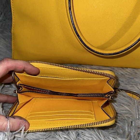 Michael Kors Hamilton bag wallet wristlet yellow studded. Large. 14” COA - Picture 11 of 17